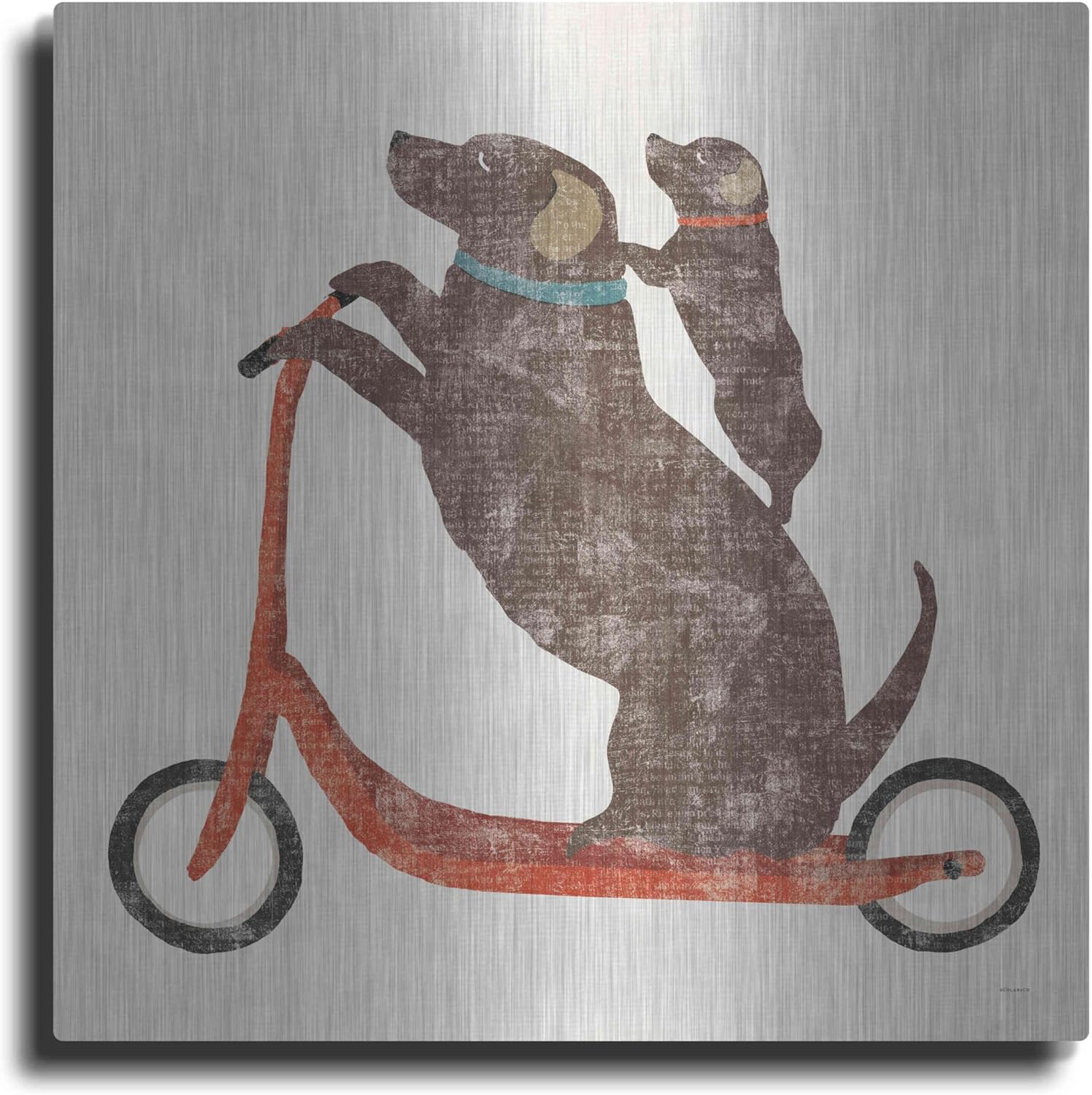 'Lab Scooter Ride' by Sue Schlabach, Metal Wall Art, 36