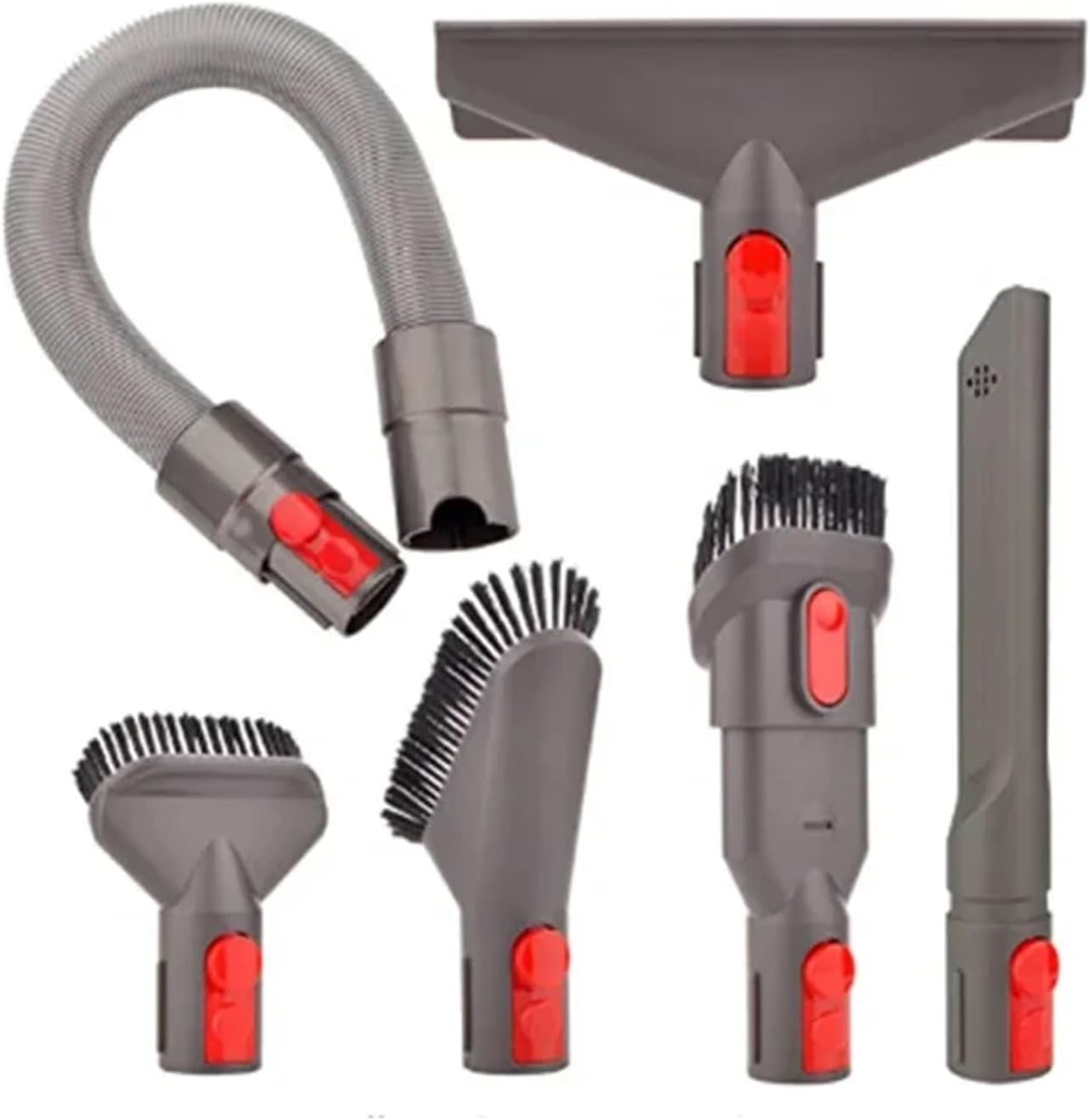 HDFJHSCN 7Pcs Vacuum Attachments Cleaning Brush and Hose Tool Kit for V7 V8 V10 V11 V15 Parts(Dark Khaki)