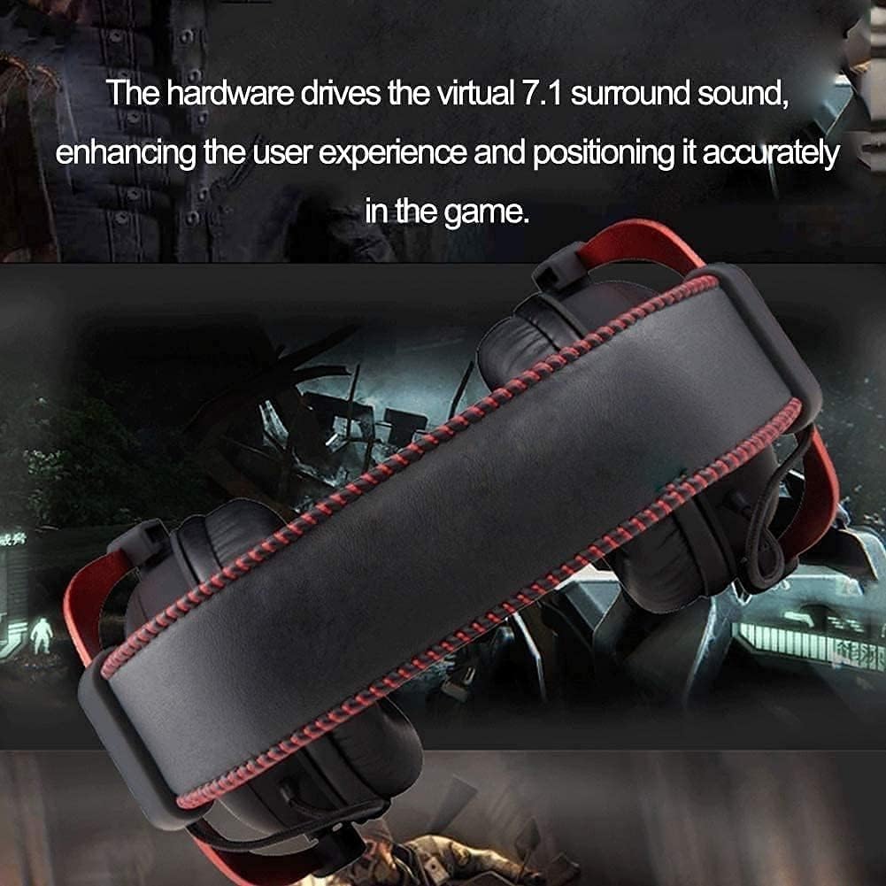 Head-Mounted Gaming Headset Wired,Noise Reduction with Microphone Notebook Desktop Computer(Black)