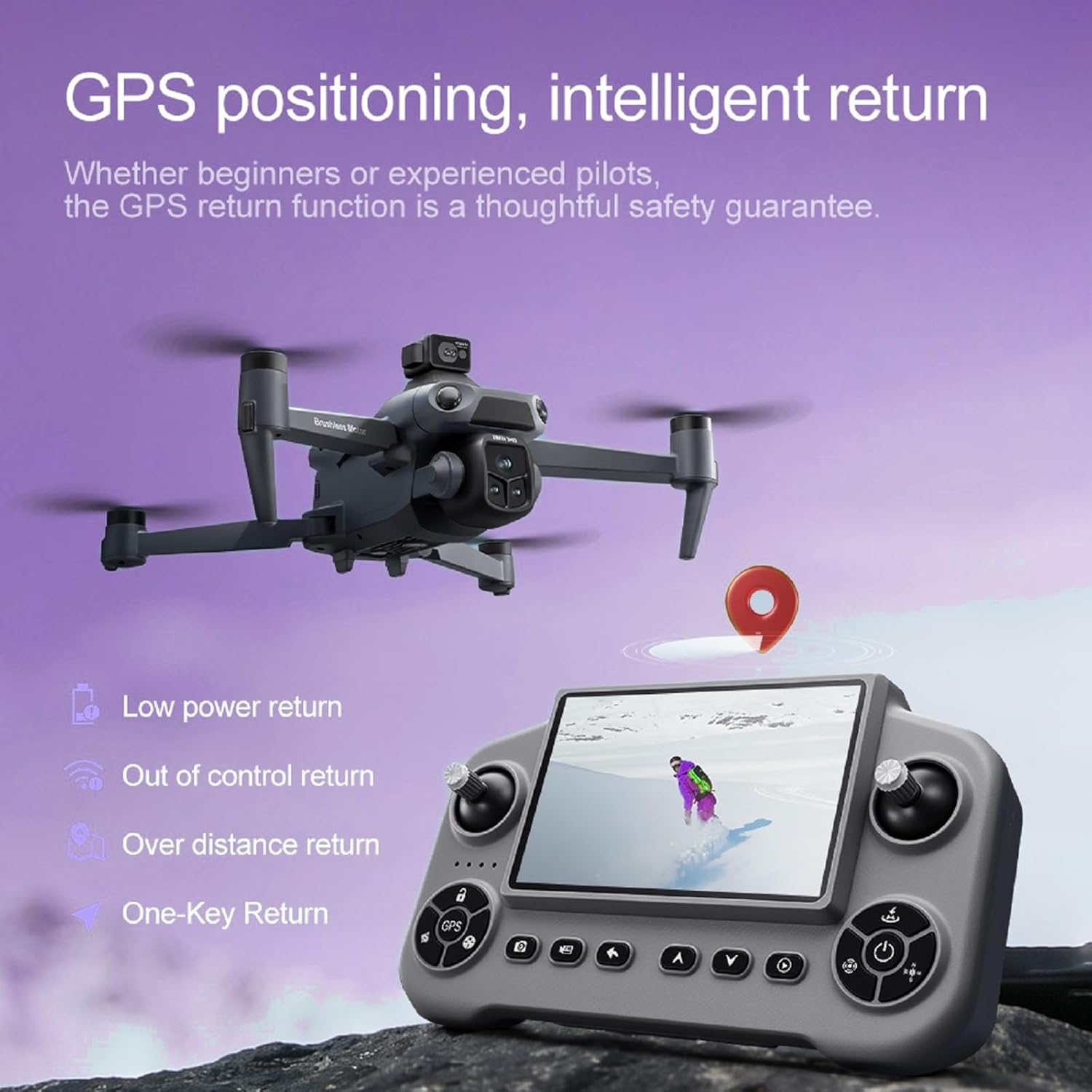 GPS Drone for Beginners & Adults - 8K Smart Beauty Camera with 90° Electric Lens Adjustment,360° LiDAR Obstacle Avoidance, 5G Screen Remote Control, Multi-Function Return, 3 High-Capacity Batteries for Extended Flight