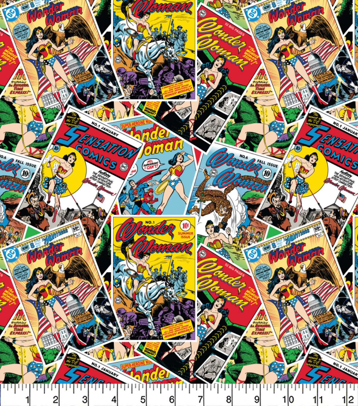 Wonder Woman Comic Stack Pop Culture Cotton Fabric