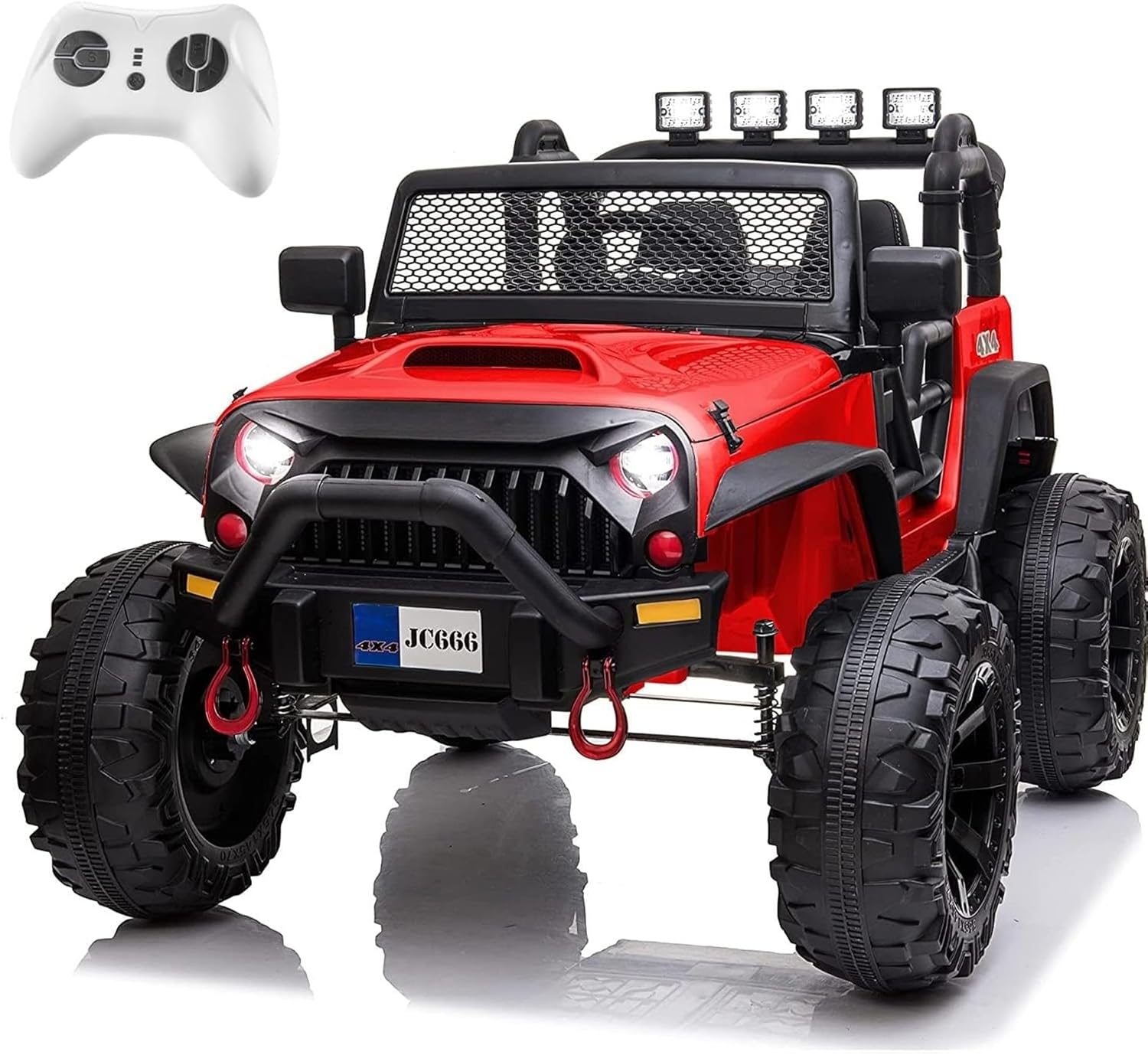 Powerful 2-Seater Electric Ride-On Truck with Remote Control, Dual Speed Modes, Bluetooth Music, LED Lights & Spring Suspension