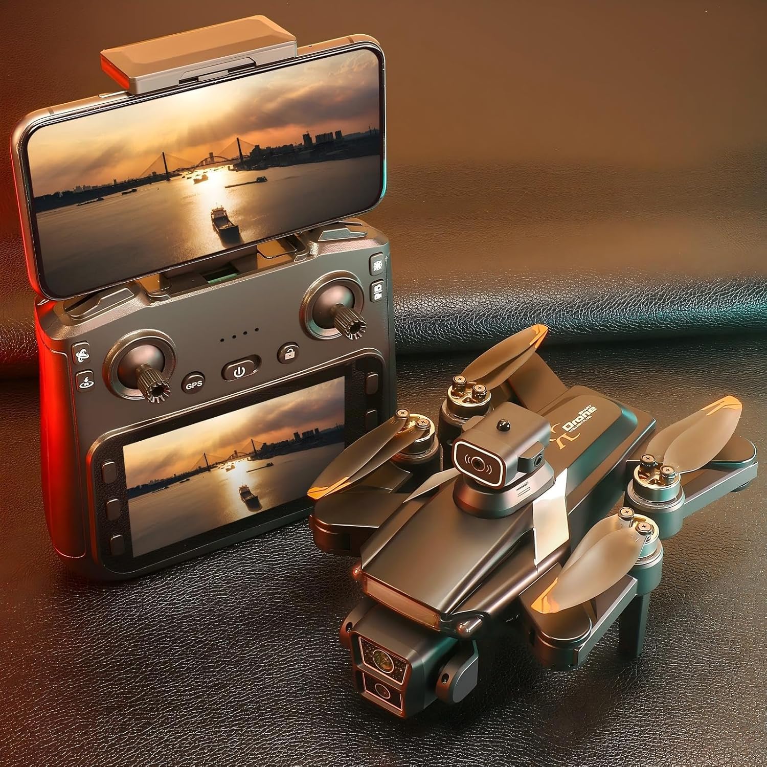 FPV Drone with Dual 4K Camera for Adult&Beginner,6''Screen RC Quadcopter,1.2Miles Range VT,360Infrared Obstacle Avoidance,50Min Flight,GPS Auto Return,Orbit&Follow,2 Batteries,Gift for Men