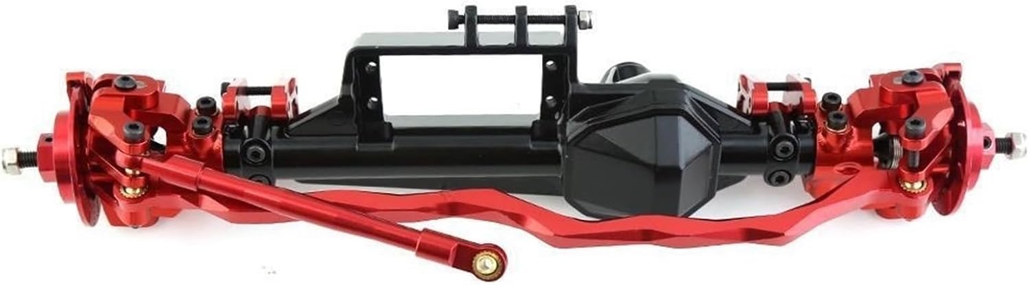 RC Car Upgrade Parts for Axial RBX10 for Ryft 1/10 RC Crawler Car Upgrade Parts Accessories Metal Front and Rear Axle Modified(Red,1 Set)