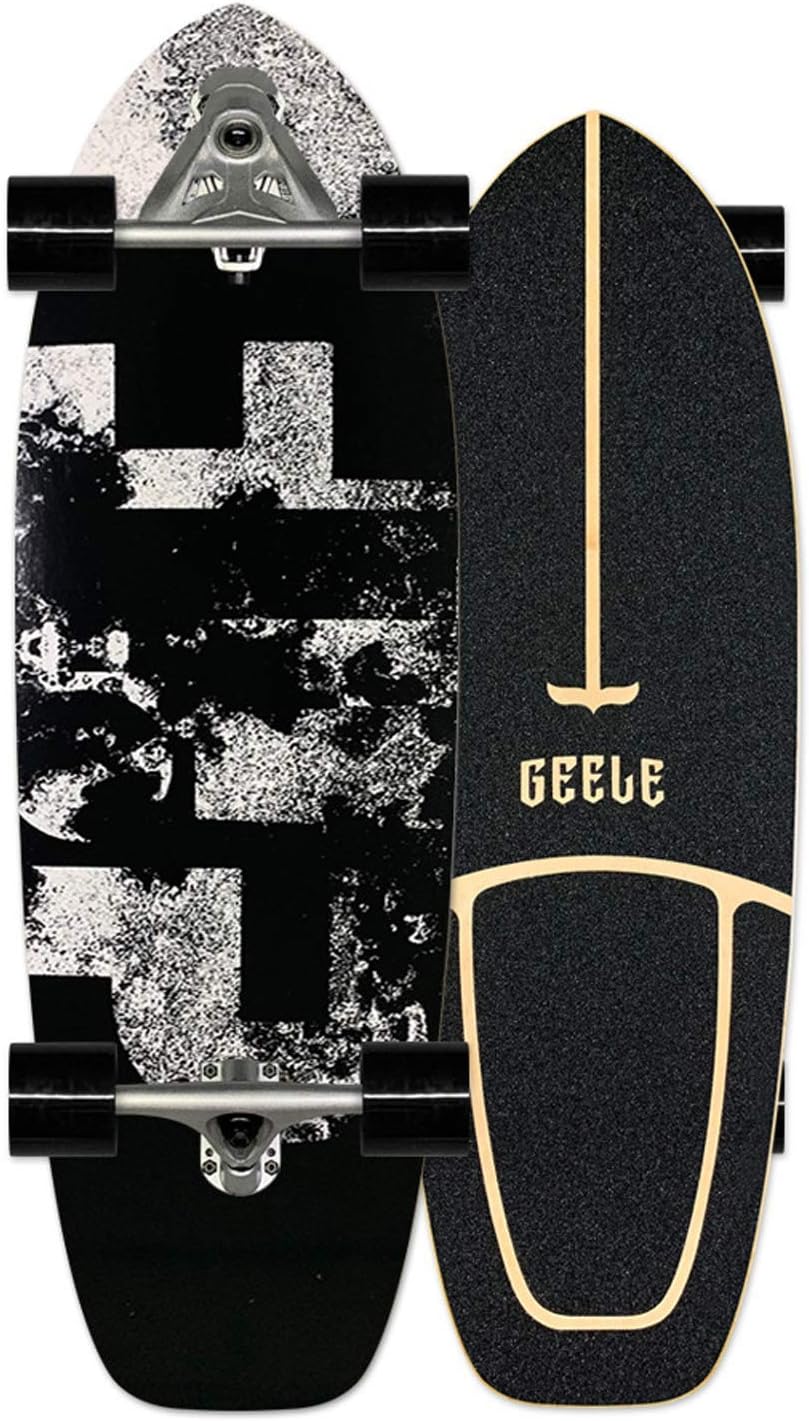 VOMI Land Surfing Skateboard C7 Truck Carving Pumping SurfSkates 32in(Designed with Spring Structure More Flexible) ABEC 11 Bearing 7 Layers of Canadian Maple Board for Children Youth Adults Gift (D)