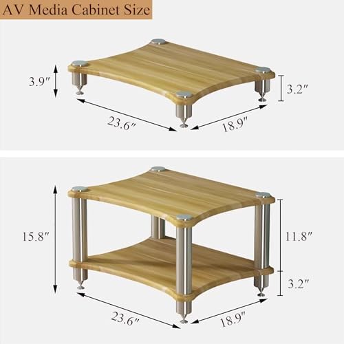 Wooden AV Media Cabinet with Stainless Steel Bracket