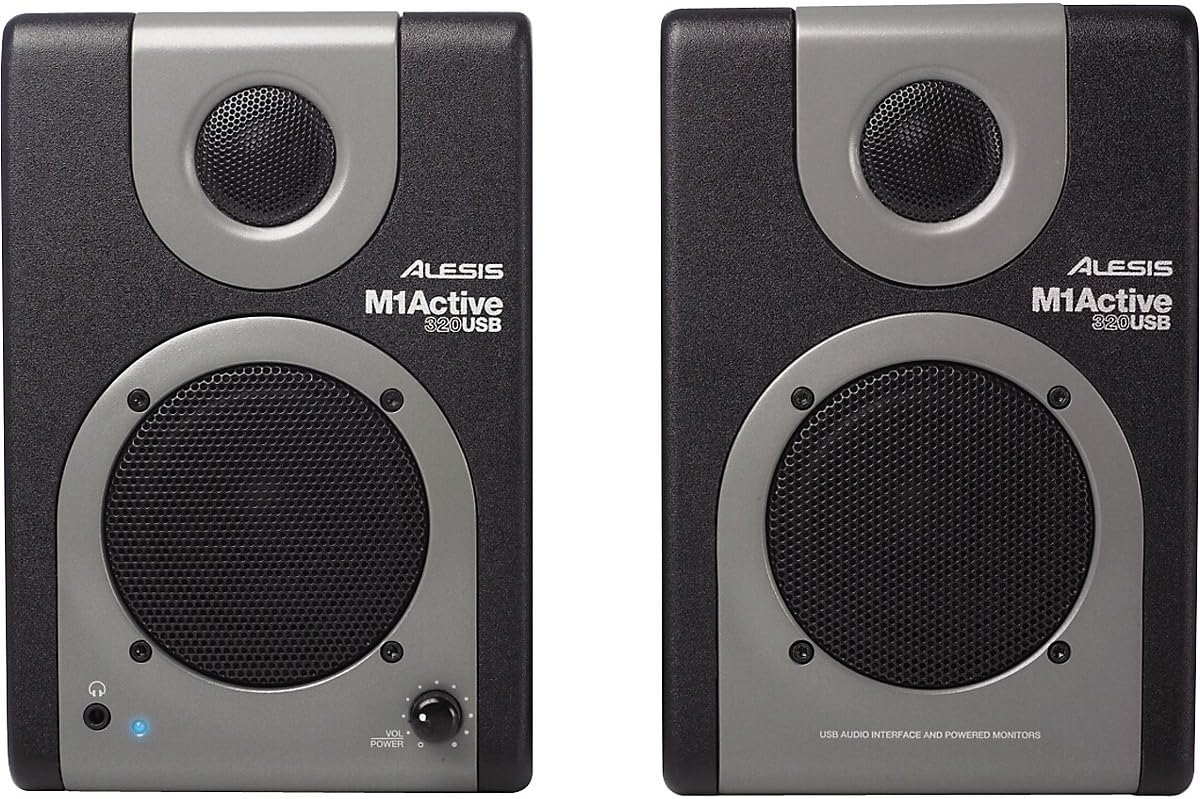 Alesis M1A320USBXUS Active 320 USB | Full-Range Studio Monitor Desktop Speakers with Bass Boost (Pair)