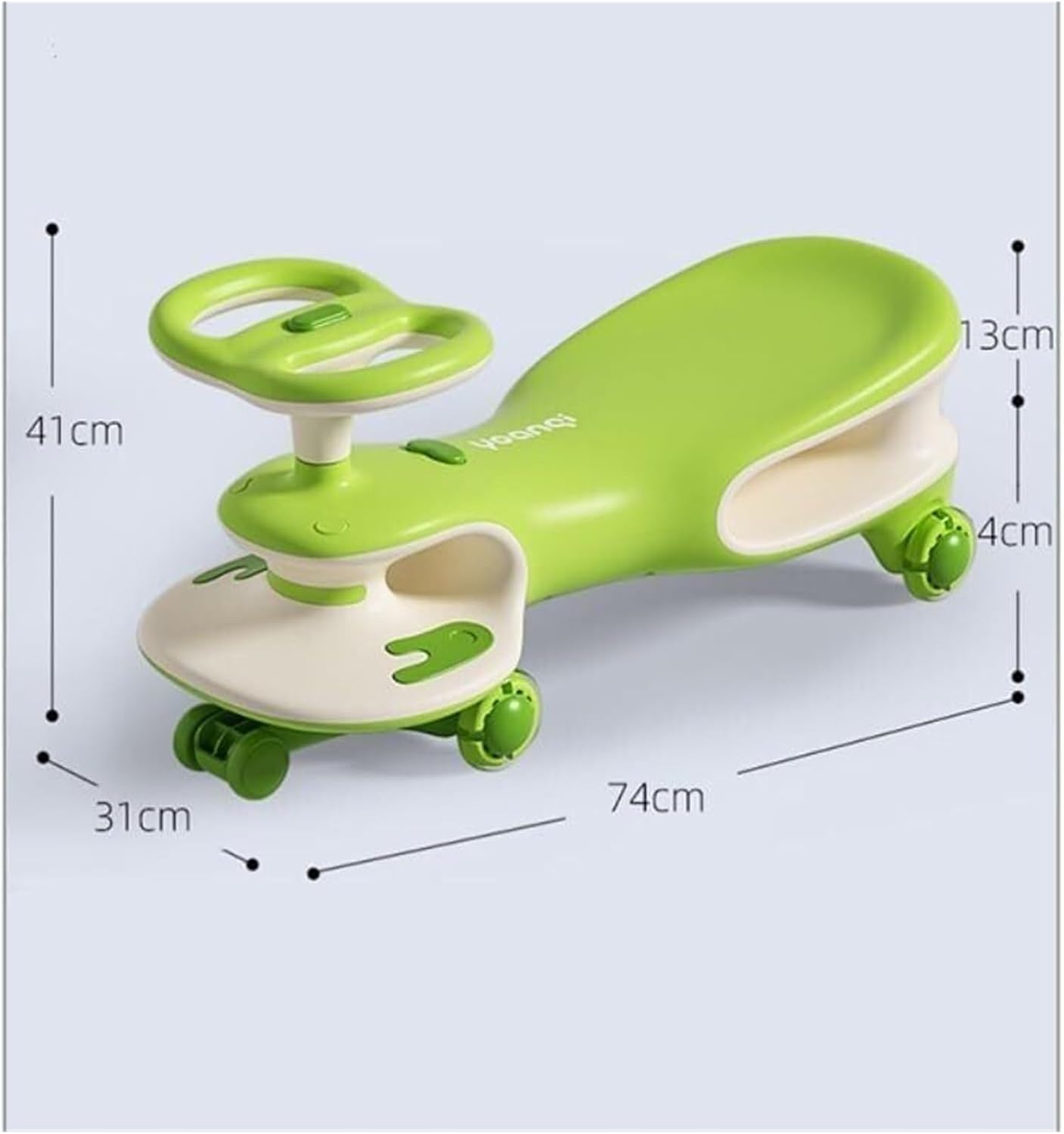 Bicycles Ride on Toy for Ages 3 and Up Wiggle Car with Music Lights Silent Wheels Anti-Rollover, for Indoor Outdoor Bike(Green)