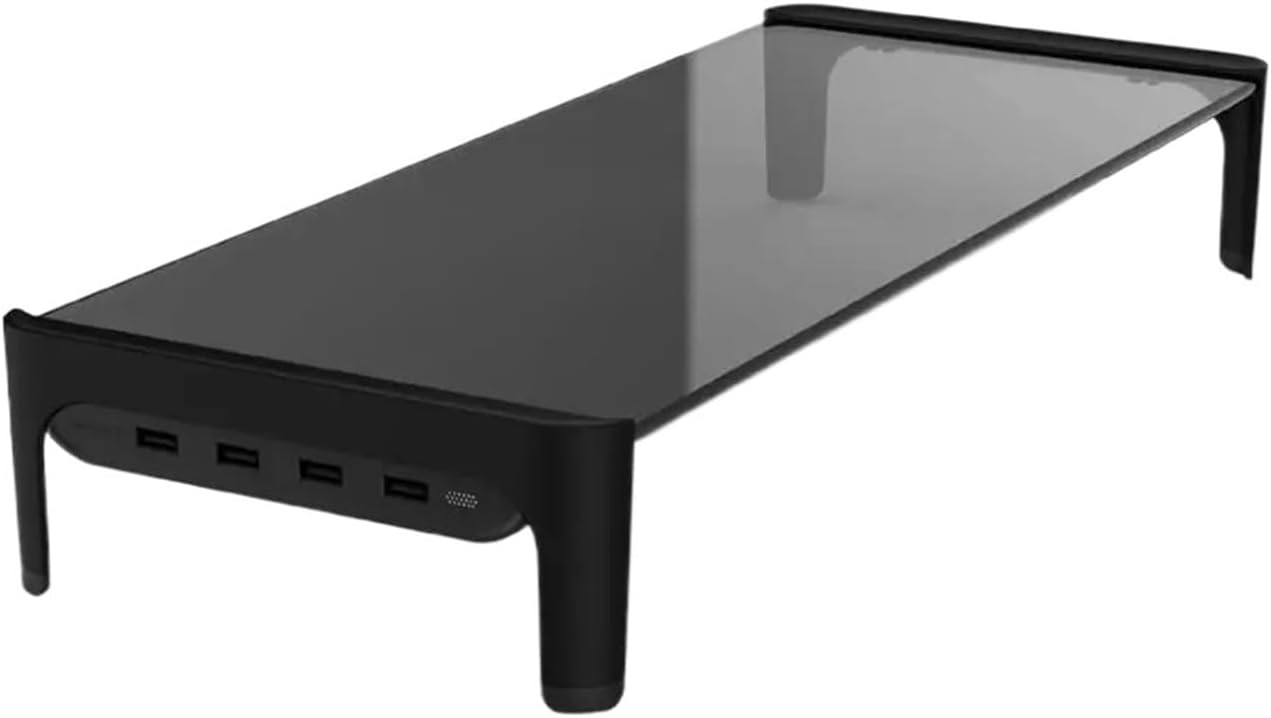 Desktop monitor laptop stand space bar anti-slip desk riser(EU Plug-USB3.0-Black)