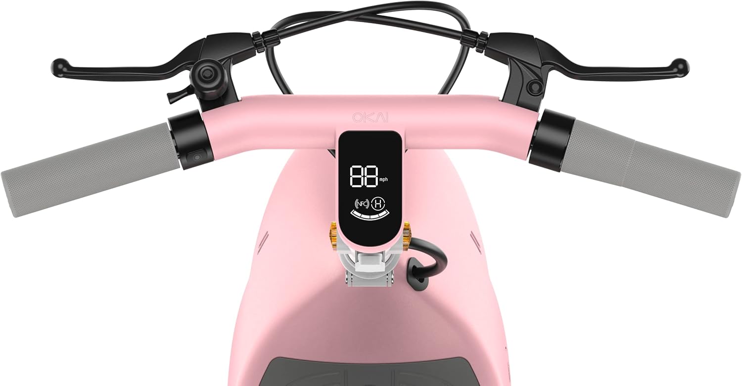 OKAI Ceetle Electric Scooter with Seat, Up to 35 Miles Range 15.5MPH, Stylish Moped Scooter for Adults,10 inch Vacuum Tires, UL 2272 Certified, EA10C Pro