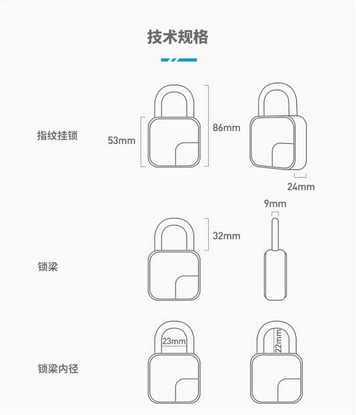 Bike Lock Fingerprint Padlock Keyless Smart Lock - Thumbprint Biometric Padlock Ip66 Waterproof Porta Security Locker for Door,Bicycle,Scooter,Tool