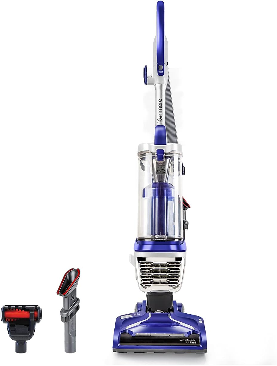 Kenmore DU5080 Bagless Upright Vacuum Lift Cleaner 2-Motor Power Suction with HEPA Filter, 3-in-1 Combination Tool, Pet Handi-Mate for Carpet, Hard Floor, Navy, 2 Liters