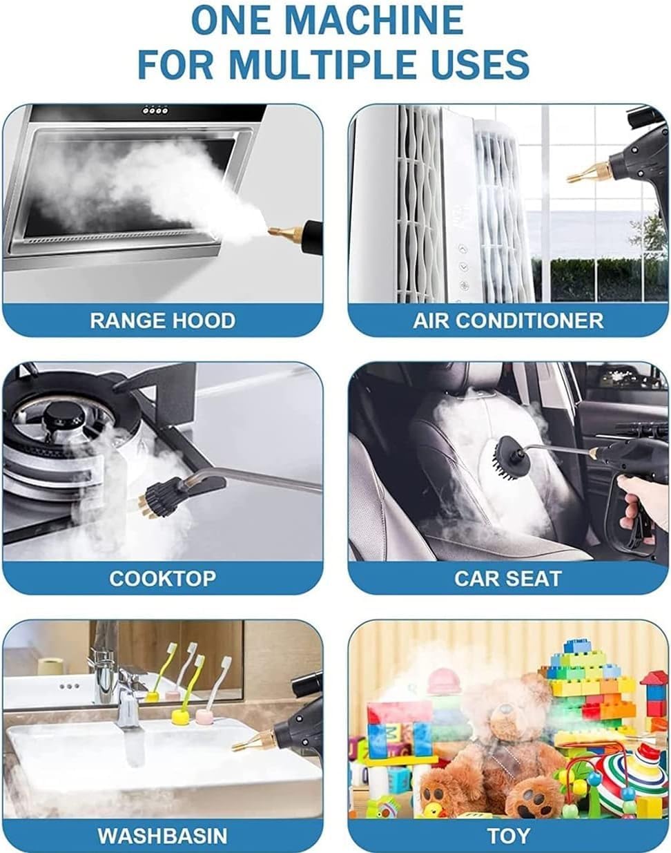 Dry Steam Cleaner - 2600W Handheld Steam Cleaner - 3.5 Bar High Pressure High Temperature Steam Cleaner - Clean Air Conditioner Carpet Car Kitchen Bathroom Etc