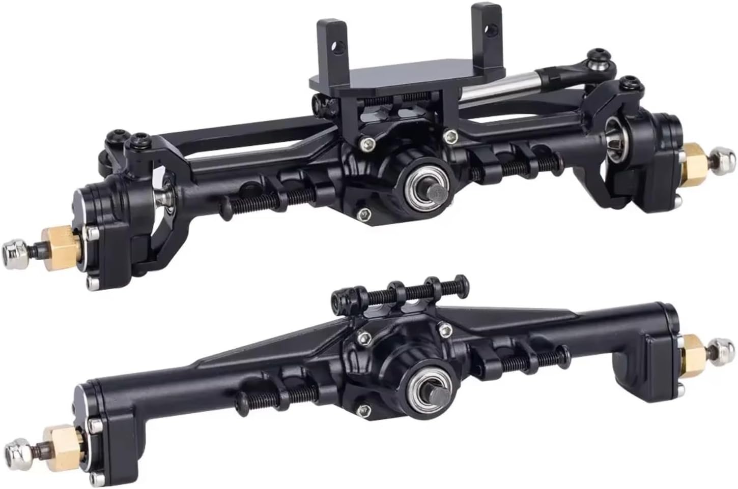 Parts For TRX4M 1/18 Aluminum CNC Portal Axles +10mm With Lay Down Servo Mount Links RC Crawler Car Axle Upgrade Parts(Black)