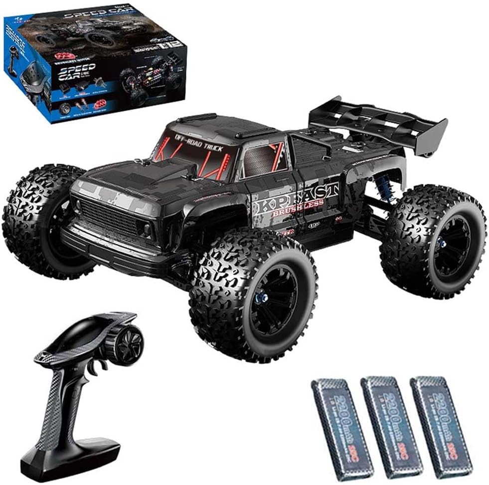 X-Verse 1/12 Brushless RC Buggy, Fast RC Cars for Adults, Max 70KM/H Electric Off Road RC Truck with 3S Battery, 4X4 High Speed All Terrain RC Waterproof Off-Road Cars- 3 Battery