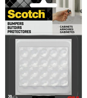 Scotch 0.5 Clear Self Stick Rubber Bumper Pads 20pc