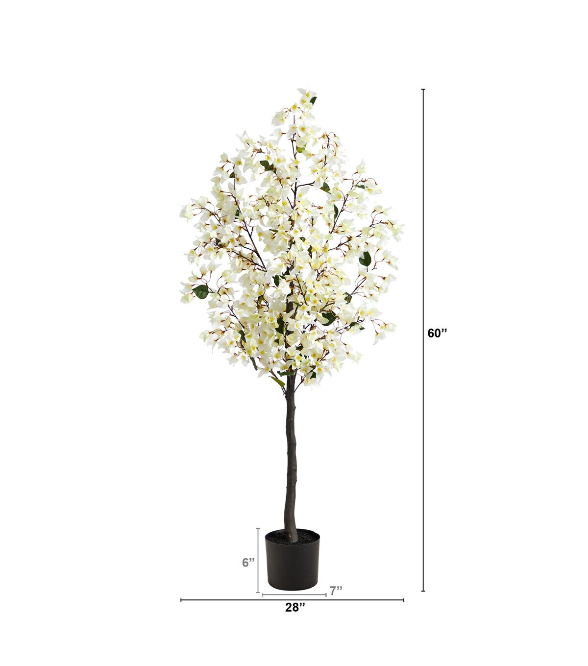 Nearly Natural 5' White Bougainvillea Artificial Tree