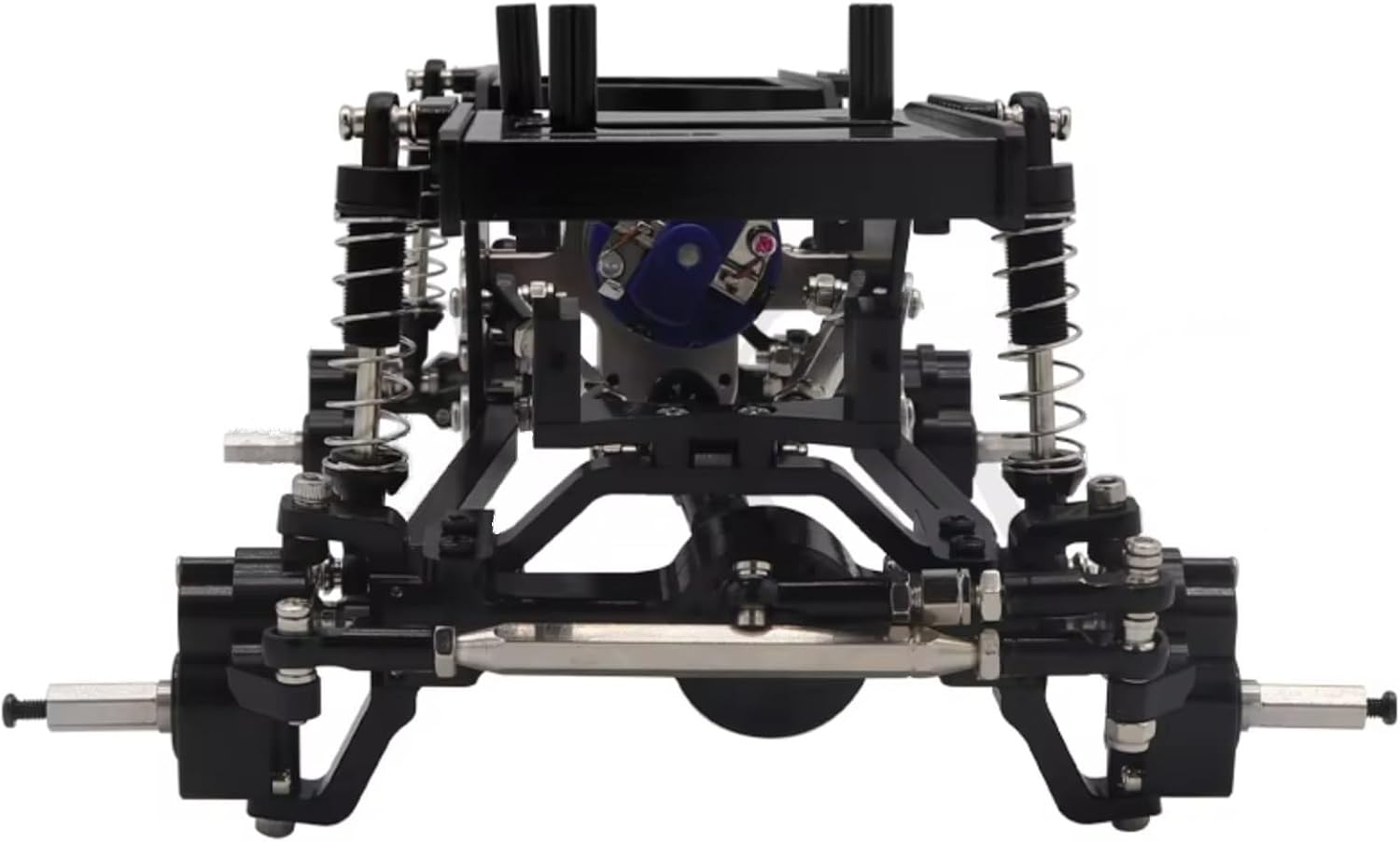 RC Chassis Frame Parts For MN For MN98 D90 D91 D99 D99S MN90 1/12 Full Metal Frame For Chassis Kit Shock Pull Rod With Portal Axle RC Car Upgrade Parts(Silver)