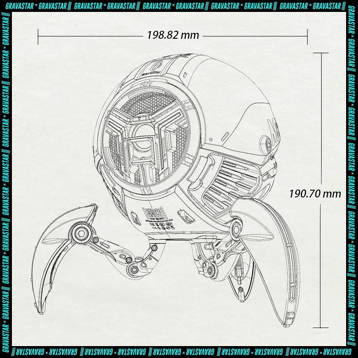 GravaStar Mars Pro Bluetooth Speaker, Deep Bass Loud Stereo Sound, 15H Playtime, 6 RGB Lights, Dual Pairing, Portable for Home, Outdoors, Party, Camping, Home, Gifts