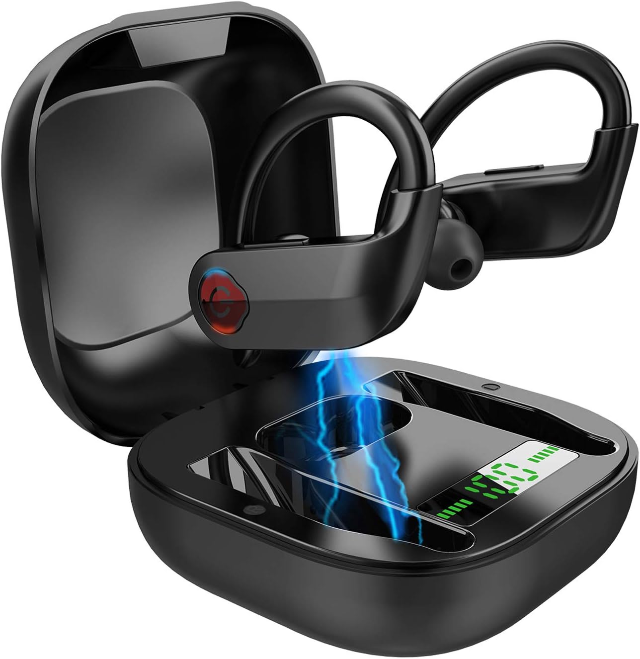 Wireless Earbuds Bluetooth 5.0 Headphones, Deep Bass Stereo Sound Bluetooth Earbuds, Truly Wireless in-Ear Earphones with Noise-Cancelling Mic, IPX7, Ear Hook for iPhone/Android