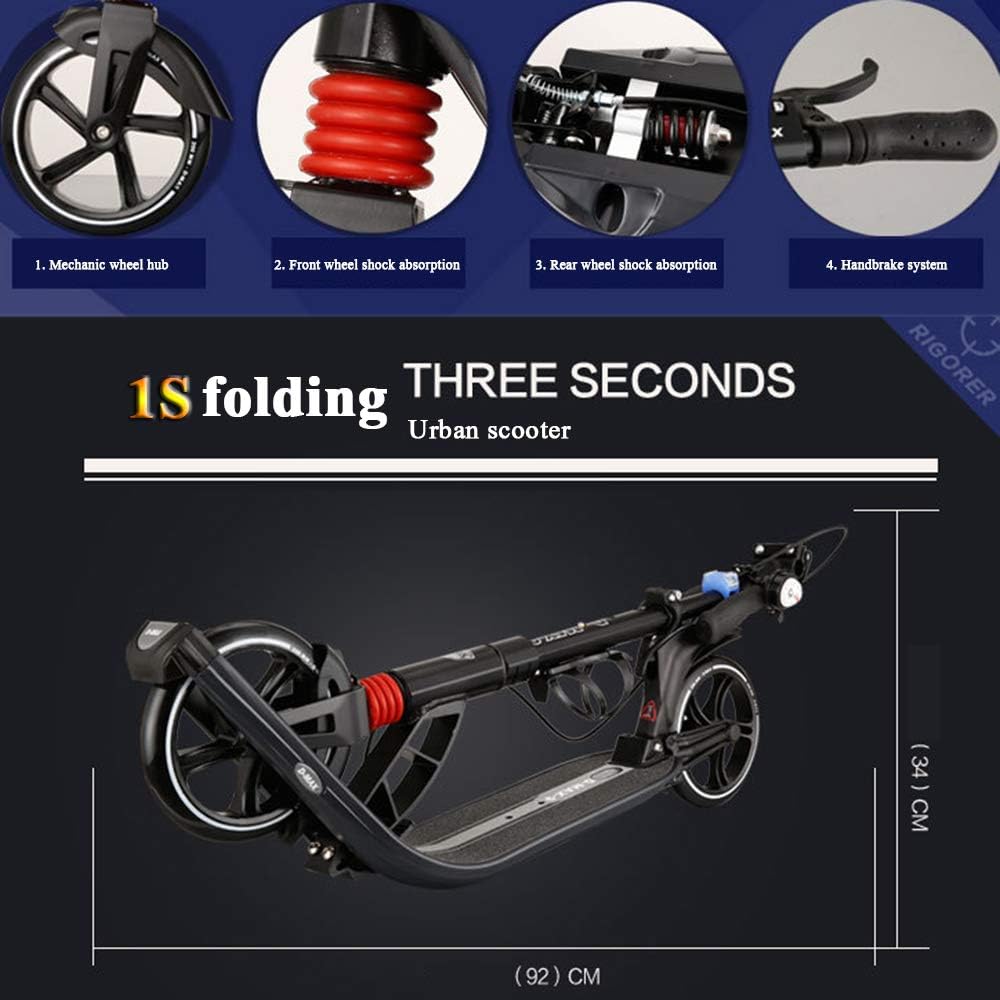 Street Scooter Kids Scooter Retro Kick Push Childs Stunt Scooter Handlebar Brake Tricks Kick Scooter Decent Entry Level Pro Scooter Aluminum Deck Stable for Adults, Kids