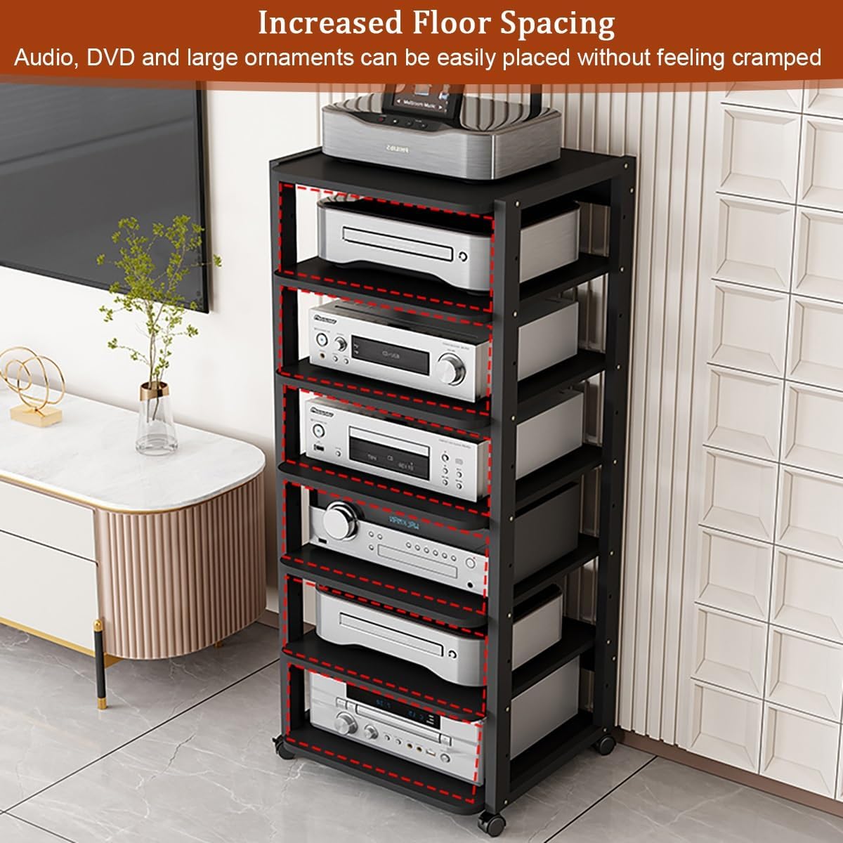 Nordivo Media Storage Cabinet With Wheels