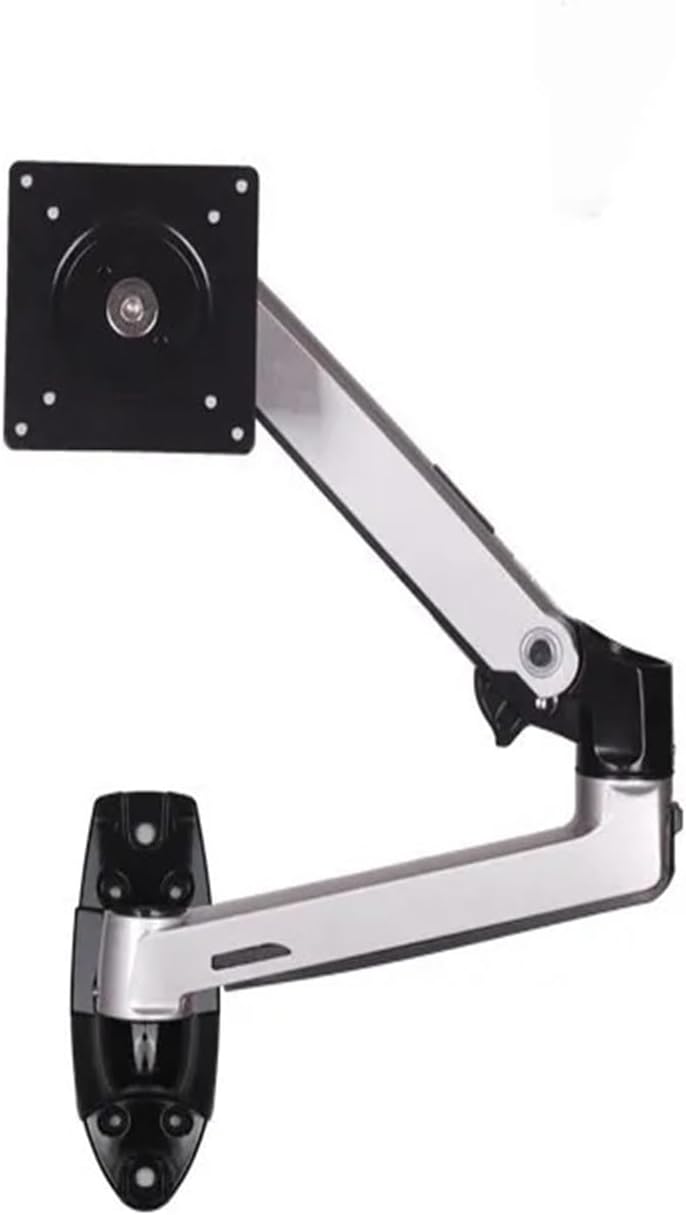 XSJ8012W-450 Wall Mount Full Motion Monitor Mounting Arm Aluminum Mechanical Spring Arm Monitor Stand(Black - 45cm Pole)