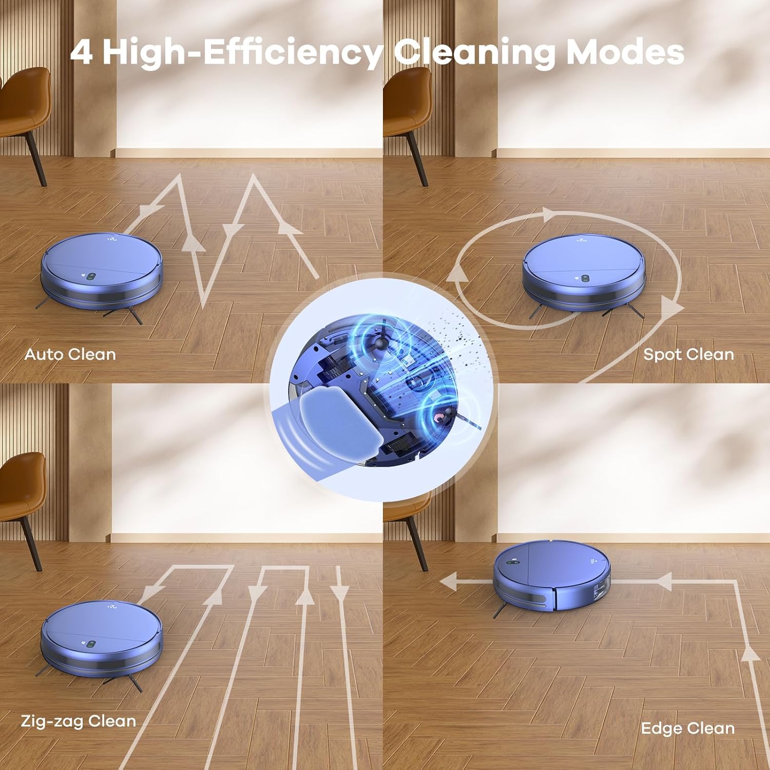 ZCWA Robot Vacuum and Mop Combo,2.4GHz WiFi Link Vacuum Robot