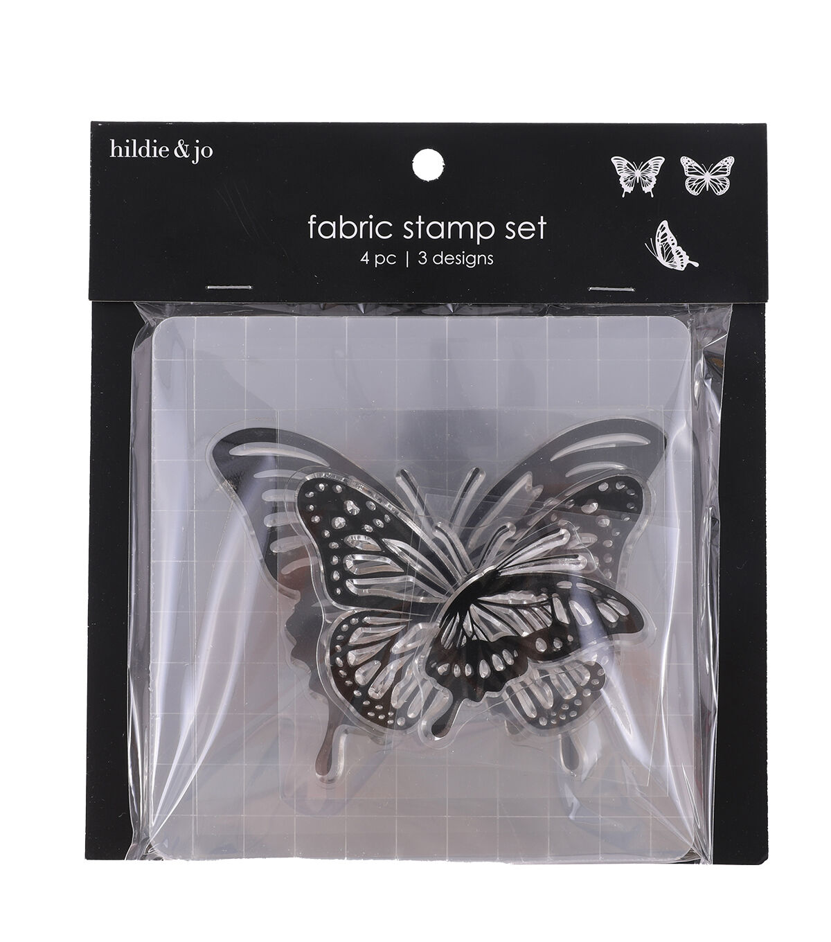 4 Butterfly Fabric Stamps 4ct by hildie & jo