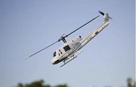 FlyWing UH-1 Huey V4 Scale 6CH Outdoors RC Helicopter RTF with 2 Blades, High Speed Brushless Motor, GPS Positioning - Remote Control Helicopter, RC Aircraft 470 Class for Adults & Beginners (Grey)