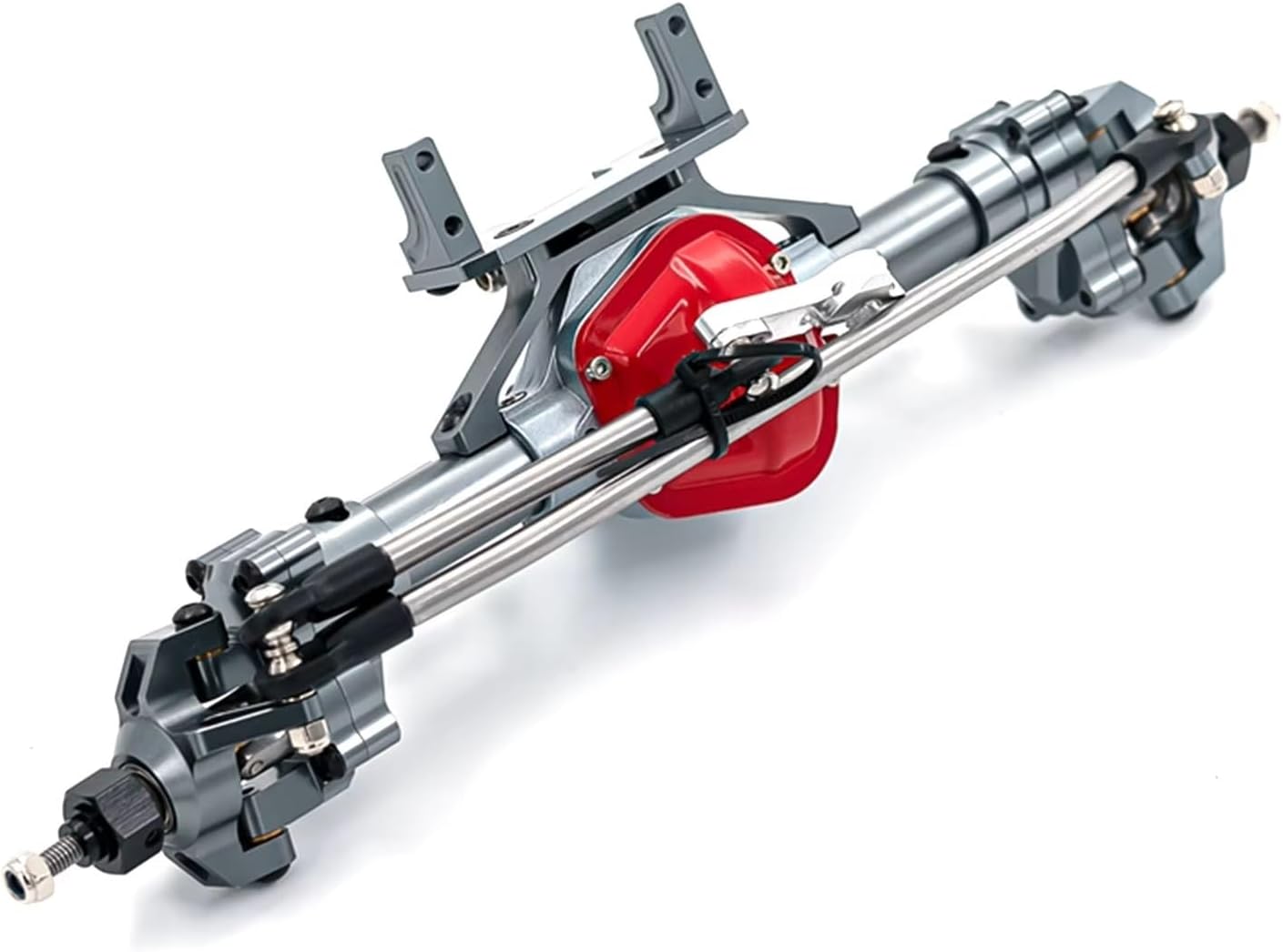 RC Car Upgrade Parts Compatible with Axial for SCX10 90046 90047 GN8 1/10 RC Car Aluminum Alloy Rear Front Axle Heighten Replacements Upgrade Parts(Gray,Front)