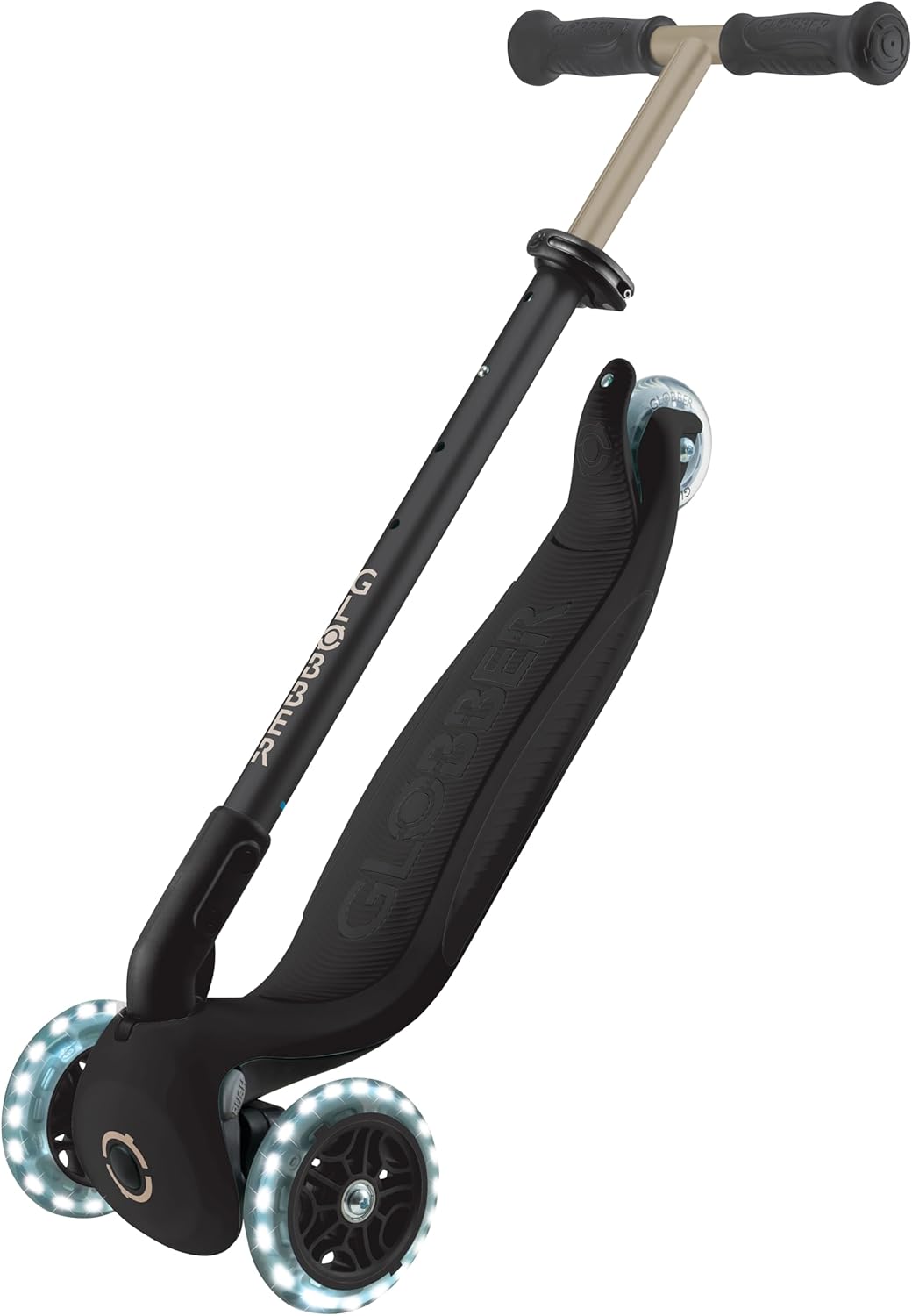 GLOBBER GO-UP Deluxe Lights - 3 in 1 Tricycle, 120/80 mm, ABEC 9, 3 Wheels, Height Adjustable, LED Light Wheels