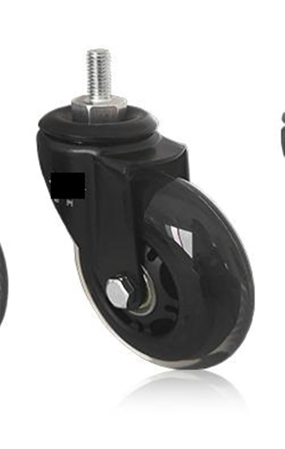 5Pcs 3-inch Clip Screw Pu Universal Wheel Dry Ice Office Chair Computer Scooter Polyurethane Load 200KG Furniture Toolbox(Screw M8 Black)