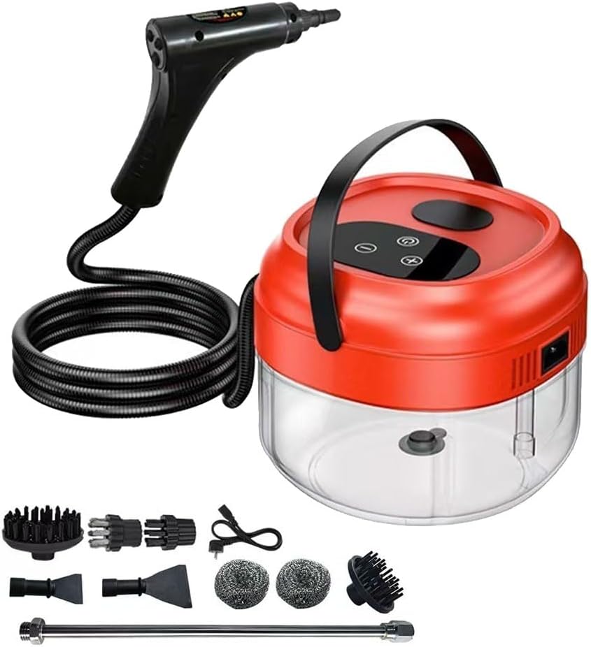 HGTRH 1500ML Steam Cleaner, 1500W Steam Cleaner Handheld with Dry-Boil Protection 105℃/221℉ 15S Fast Heating for Windows Kitchen Floor Salmon Pink