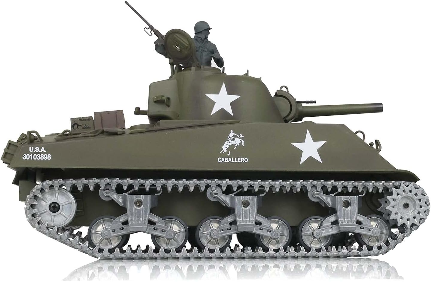 TOUCAN RC HOBBY Henglong 1/16 Customized 7.0 M4A3 Sherman RC Tank 3898 Barrel Recoil 360° Metal BB Airsoft That Shooting BB Bullets