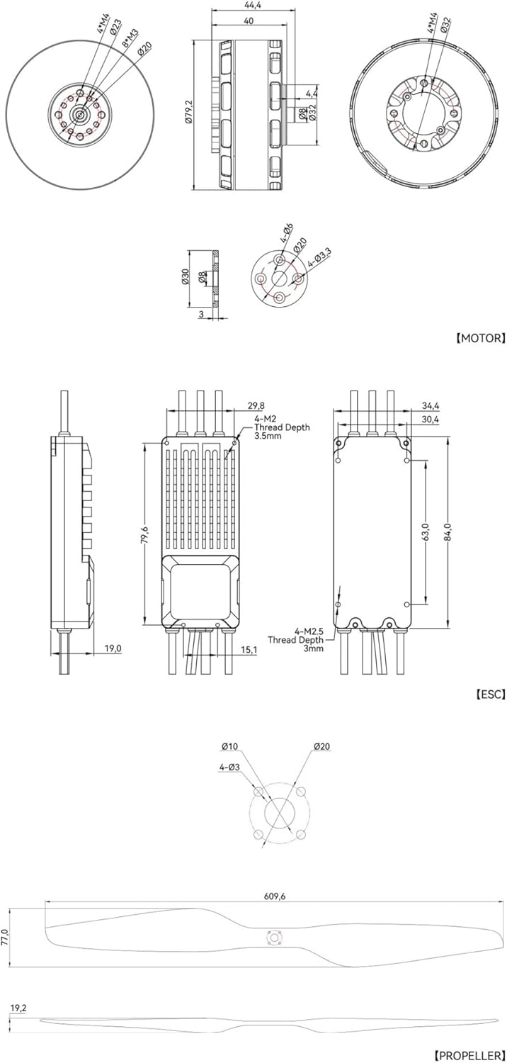 VL7015 KV190 brushless Motor Propeller Lock 12S