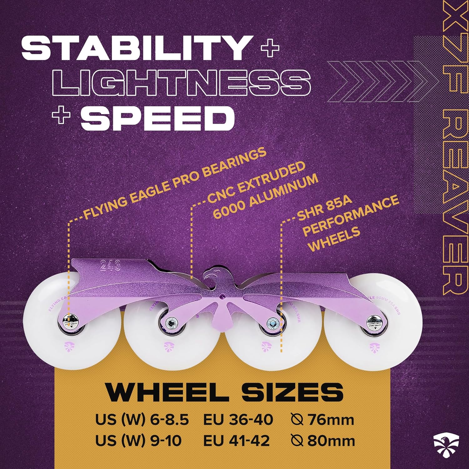 Flying Eagle X7F Reaver Adult Inline Skates Urban Professional, Roller Skate Adults, Outdoor Inline Roller Skates Shoes, in line Speed Rollerblading Skating Shoes for Men and Women