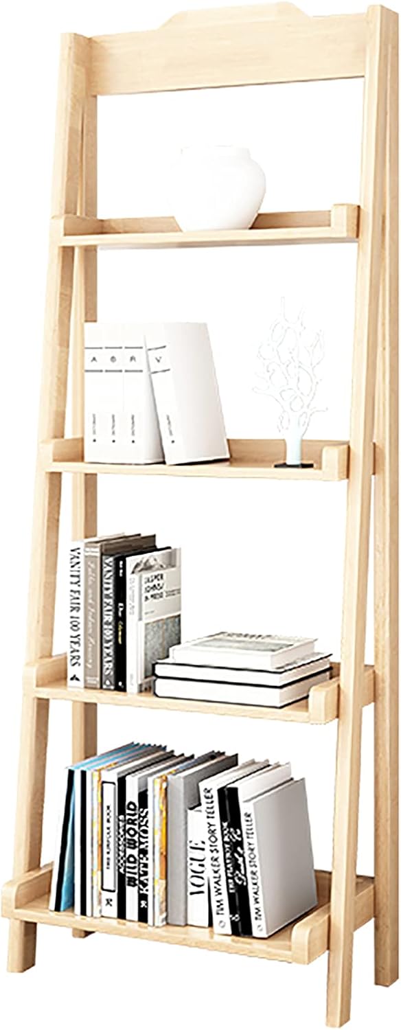 Wddwymll 4-Layer Industrial Bookshelf,Sturdy Easy Assembly Ladder Shelf,for Balcony,Bedroom,Living Room Bookcase(44×36×145cm)