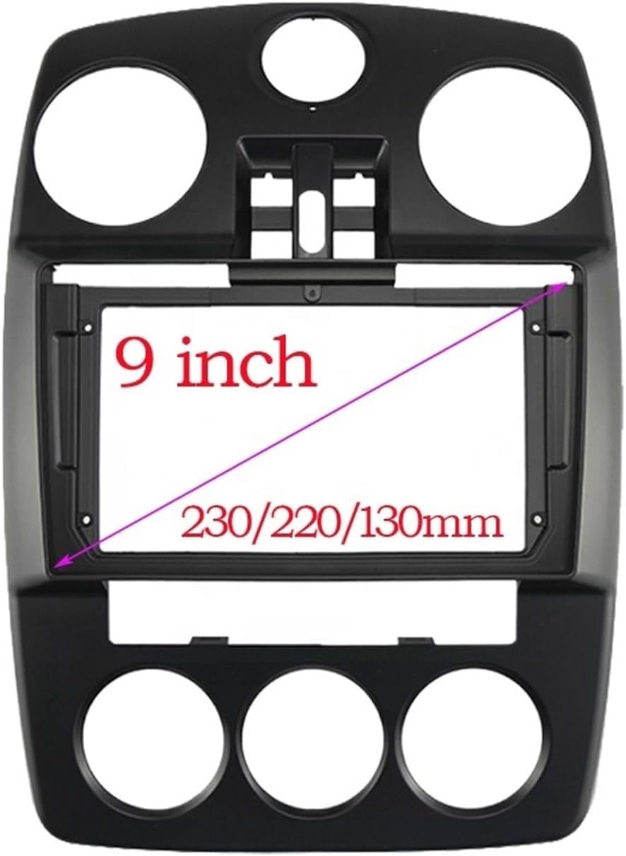 Car Front Side Air Outlet Vent Frame Trim Compatib 9 Inch 2 Din Car Facia Cable/Fit for Chrysler Pt Cruiser 2005-2010 Panel Cd DVD Player Audio Frame Dashboard Mount Kit ABS Silver Car Stereo Radio F