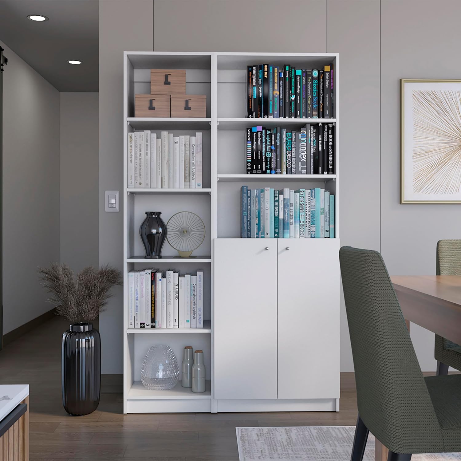 Benicabaly Stylish 2-Piece Bookcase Set for Elegant Storage, 42