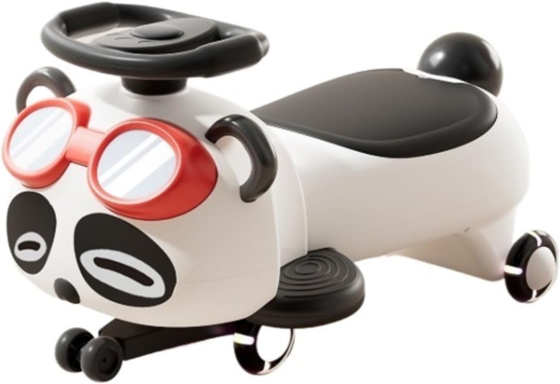 Bicycles Wiggle Car with Pedal Swing Cars with Under Seat Storage Anti-Rollover Flashing Wheels Lights and Music Bike(Black)