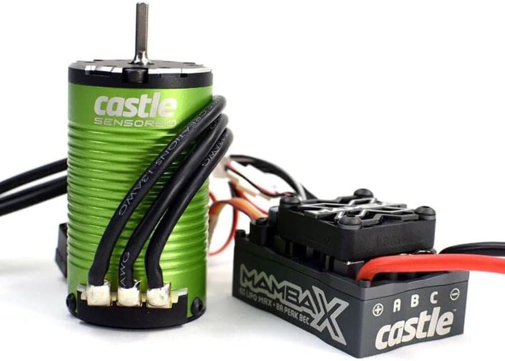 Castle Creations Mamba X SCT Brushless ESC / 1412-3200Kv 5mm Sensored Motor Combo, CSE010015513, Black