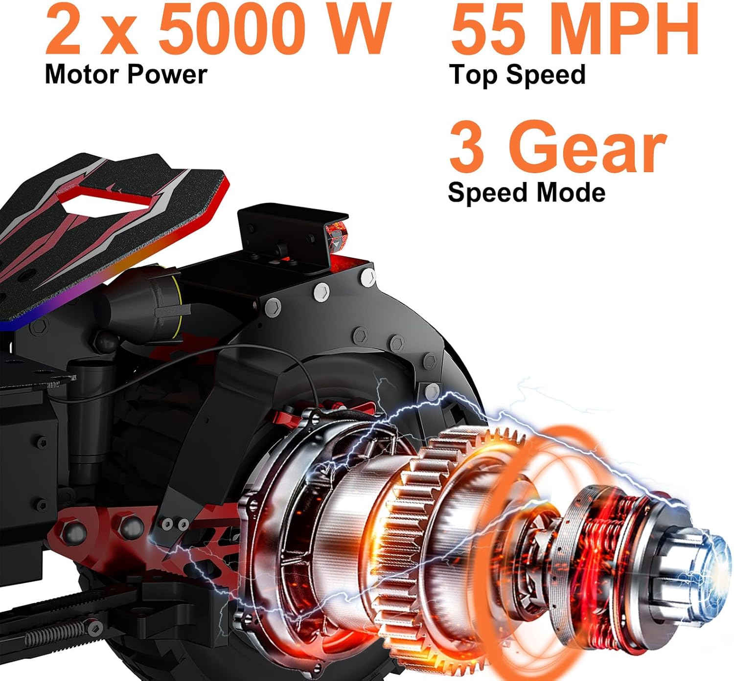 Electric Scooter for Adults, E Scooters, Dual Suspension Braking System Folding E-Scooter with LED Lights & Off-Road Tires Support Return