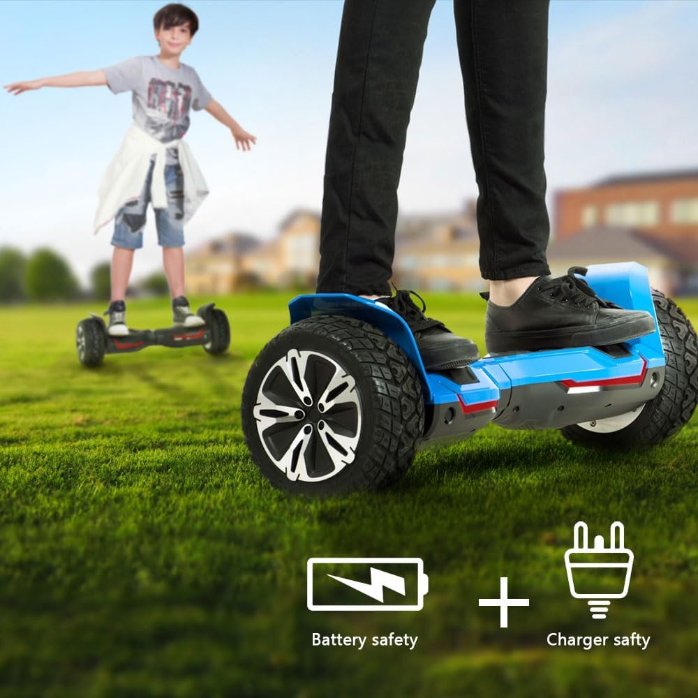 Gyroor Warrior 8.5 inch All Terrain Off Road Scooter with Bluetooth Speakers and LED Lights,Self Balancing Scooter for Kids ages 6-12 and Adults