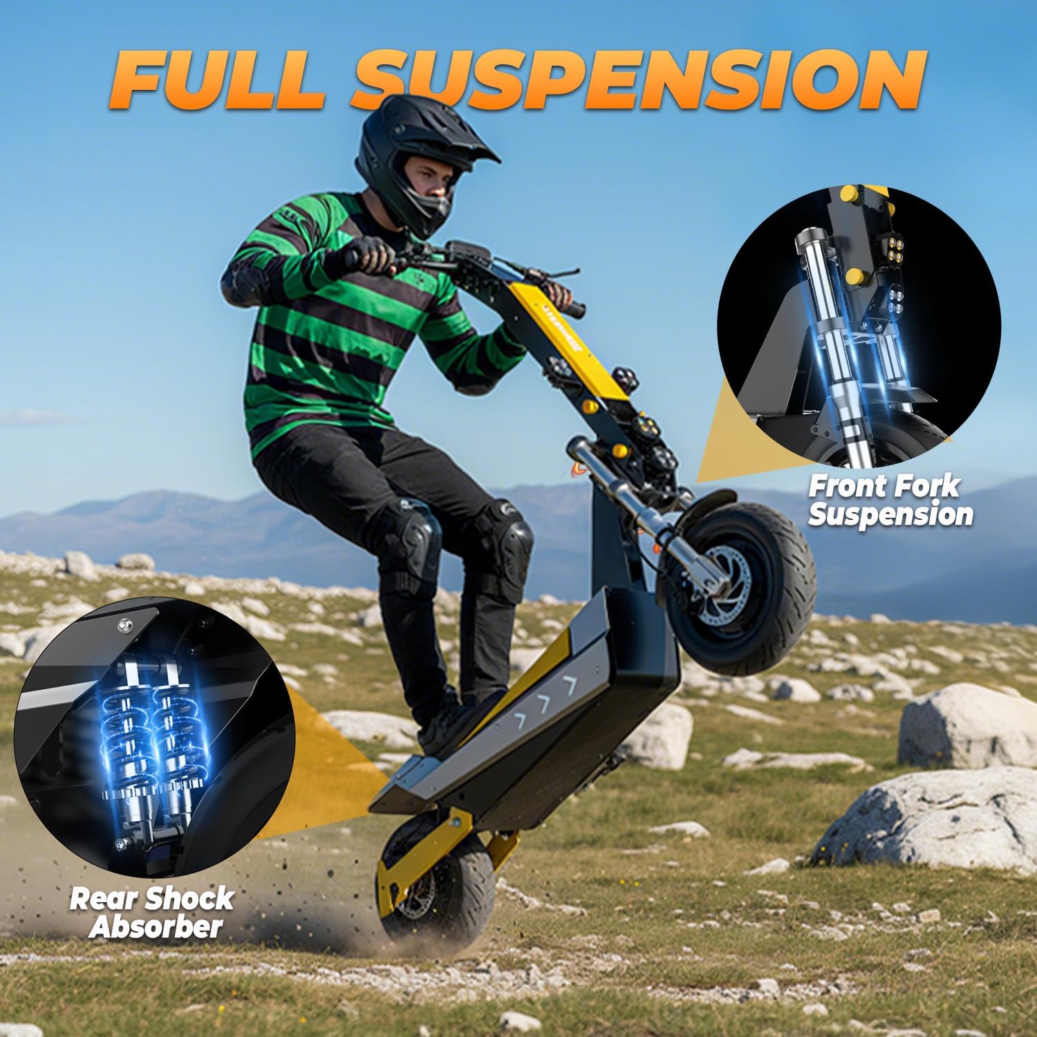 L7 6000W Dual Motor Escooter Adult, Max 50 MPH/45Miles, 60V 35Ah Large Battery, Full Suspension, Hydraulic Brakes, 11