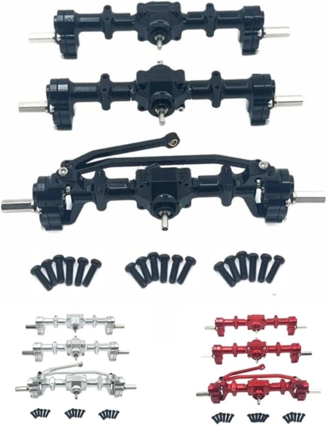 RC Car Parts for WPL B16 B36 for JJRC Q60 Q63 Q64 for Fayee FY004 for MN-77 6WD 6X6 1/16 RC Car Metal Front and Rear Portal Axle Upgrade Parts Accessories(Black)