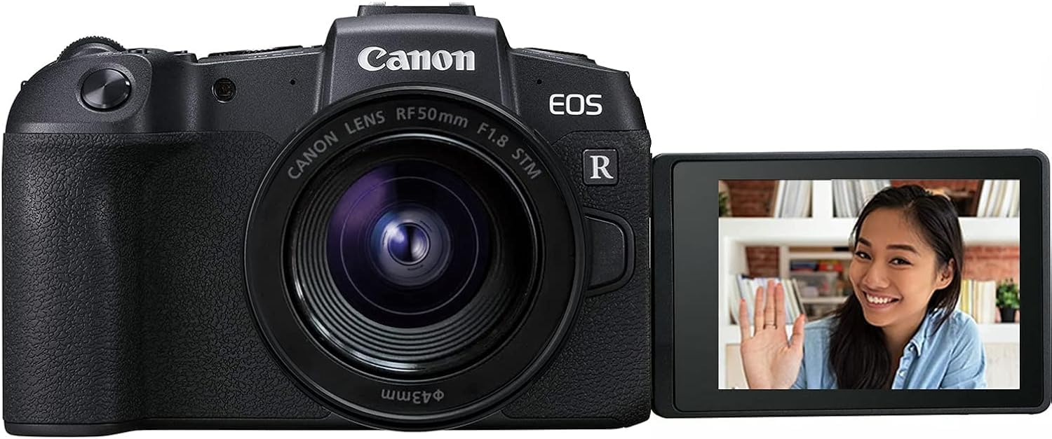 Canon EOS RP Full Frame Mirrorless 4K Camera Body with RF 50mm F1.8 STM Lens (3380C002 + 4515C002) Bundle with Canon EOS Webcam Accessories Starter Kit 1425C009