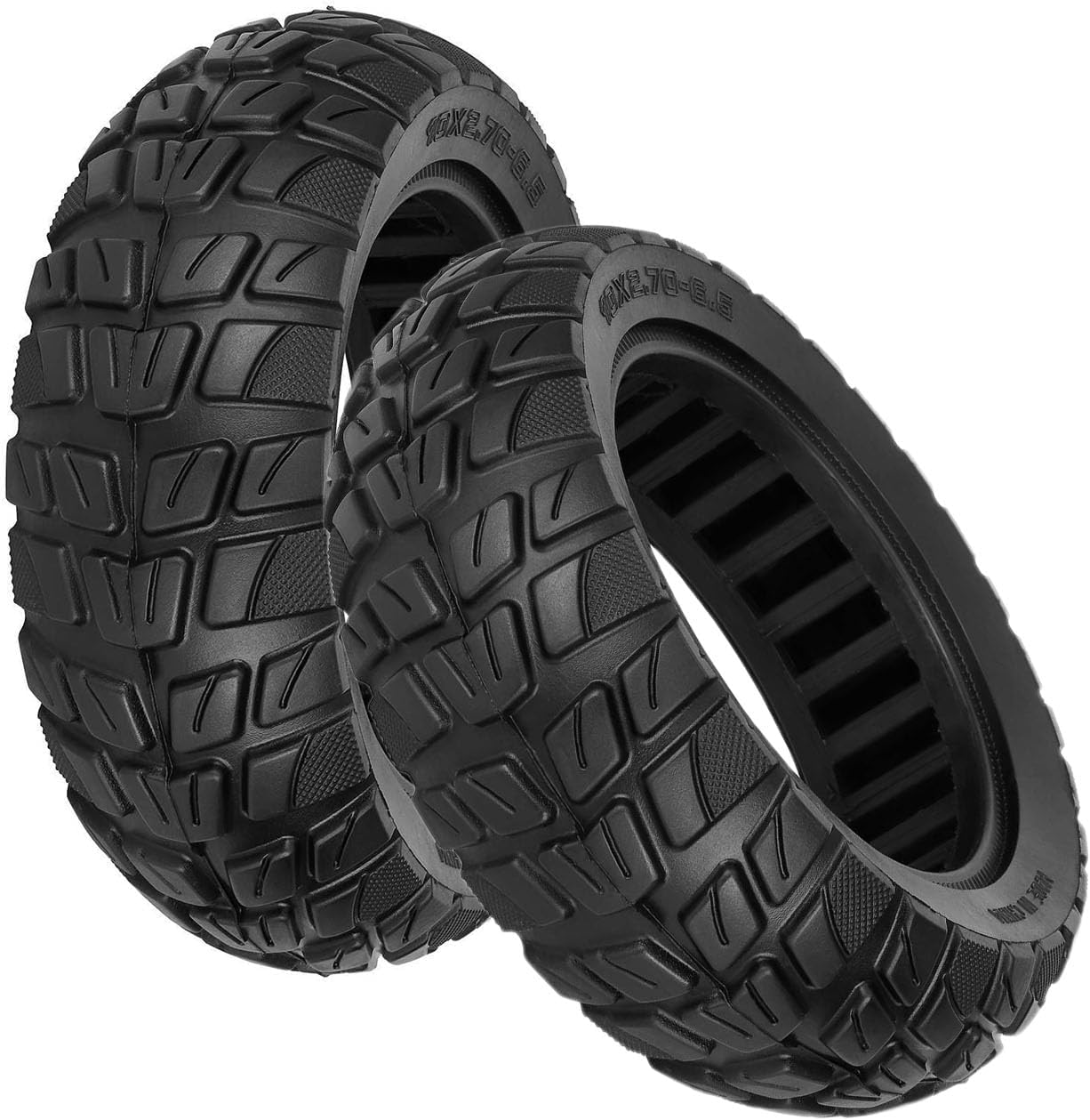 10X2.70-6.5 Solid Tire 10 Inch Non Inflatable Electric Scooter Wheel, 54mm Card Slot Explosionof Solid Tires for Electric Scooter Parts,2pcs