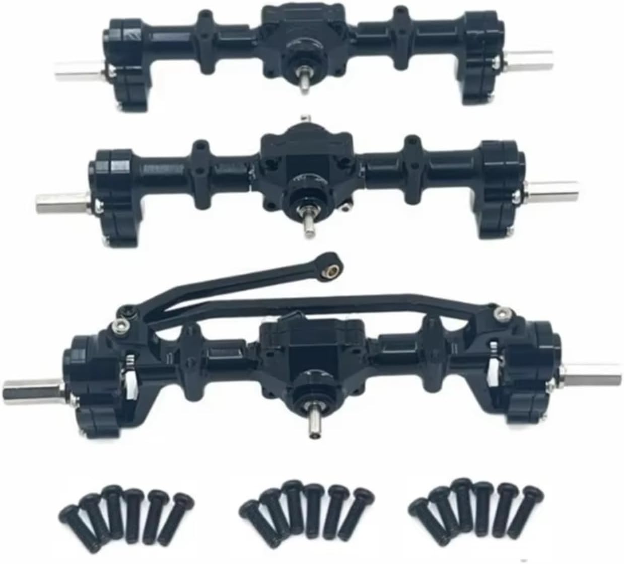 for WPL B16 B36 for Jjrc Q60 Q63 Q64 for Fayee FY004 for MN-77 6WD 6X6 1/16 Metal Front and Rear Portal Axle RC Car Upgrade Parts Accessories RC Car Parts(Black)