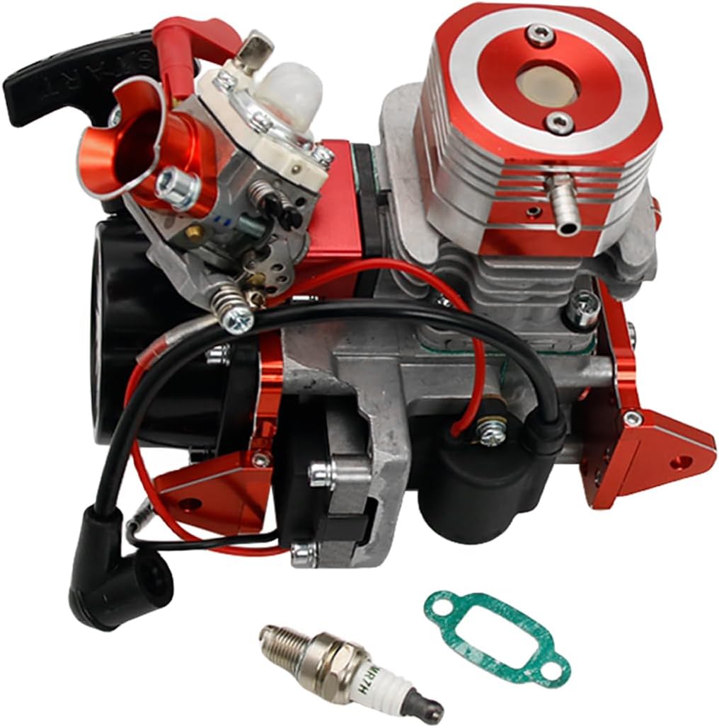 FLMLF CNC 29CC RC Boats (in-line) Engine Fit for Zenoah CY RCMK Marine QJ Gas Engine G290 PUM Parts (Red)